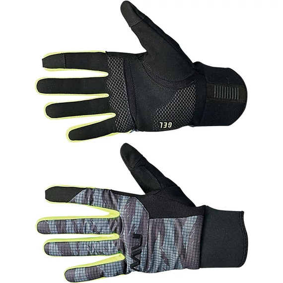 Kesztyű NORTHWAVE téli FAST GEL XXL hosszú, szürke/fluo sárga kerékpáros