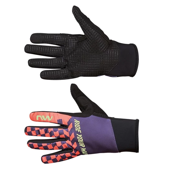 Kesztyű NORTHWAVE téli WINTER ACTIVE L hosszú, lila/narancs MINTA kerékpáros