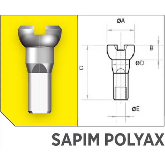 Küllőanya SAPIM POLYAX Alu 14G 14 mm ezüst kerékpáros