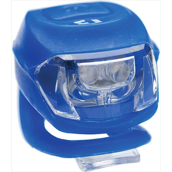 Lámpa BIKEFUN PIXIE első 2 fehér LED 2 funkció, szilikon, kék - JY-267F-2B-BLUE kerékpáros