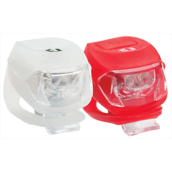 Lámpa BIKEFUN PIXIE szett E+H 2+2 LED, fehér+piros - JY-267-2B-SET kerékpáros