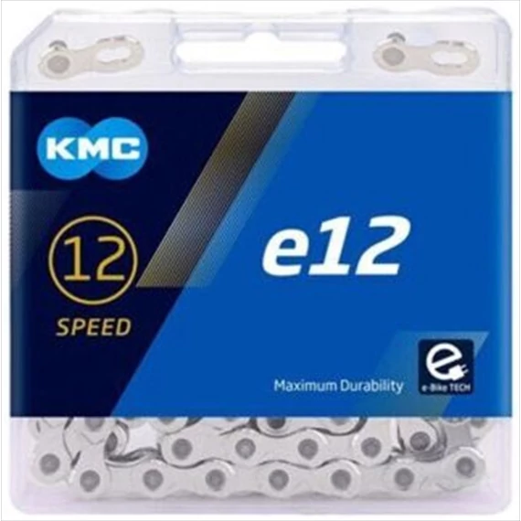 Lánc KMC E12 12 sebességes TURBO e-bike 1/2 x 11/128 130L SILVER kerékpáros