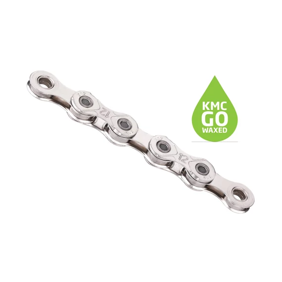 Lánc KMC X12 12 sebességes WAX 1/2X11 11 sebességes/128 126L ezüst/ezüst 12s kerékpáros
