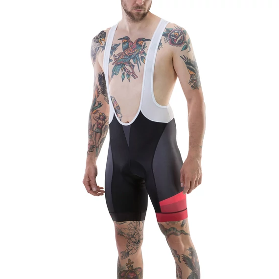 Nadrág MERIDA CX DESIGN rövid kantáros S FEKETE/PIROS 422 kerékpáros