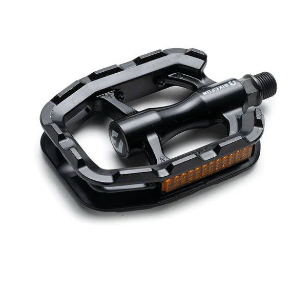 Pedál BIKEFUN SOLE Trekking egyrészes alu, fekete - C336BLK kerékpáros