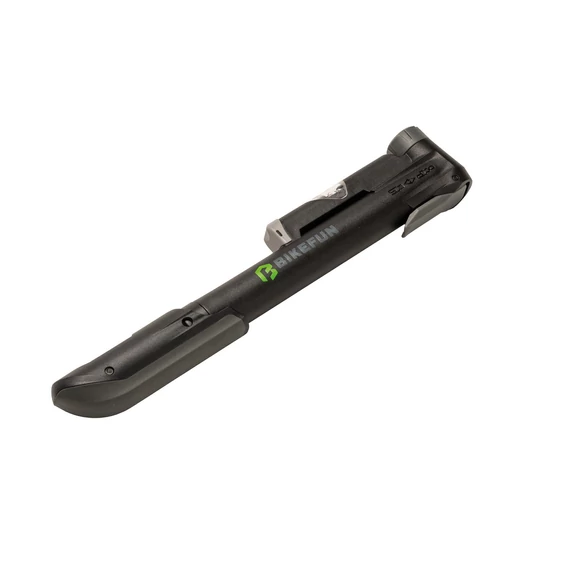 Pumpa BIKEFUN BORA GAUGE mini plastic, nyomásmérővel, fekete - GP-43CP kerékpáros
