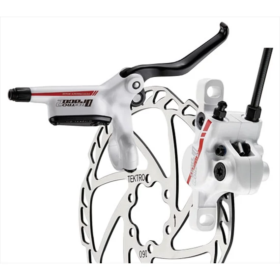 Tárcsafék TEKTRO DRACO 2 hátsó fehér 160 mm rotor kerékpáros