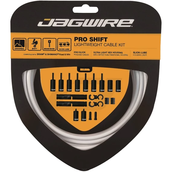 Jagwire Pro MTB/országúti váltó bowdenszett [fehér] kerékpáros