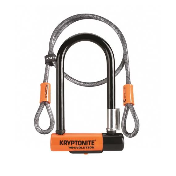Kryptonite Evolution Mini-7 + hurokkábel kulcsos U-lakat kerékpáros