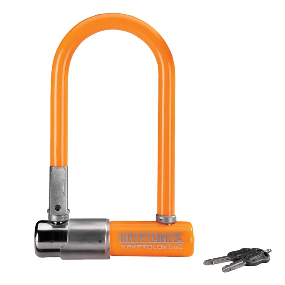 Kryptonite Kryptolok-2 Mini-7 kulcsos U-lakat [narancs] kerékpáros