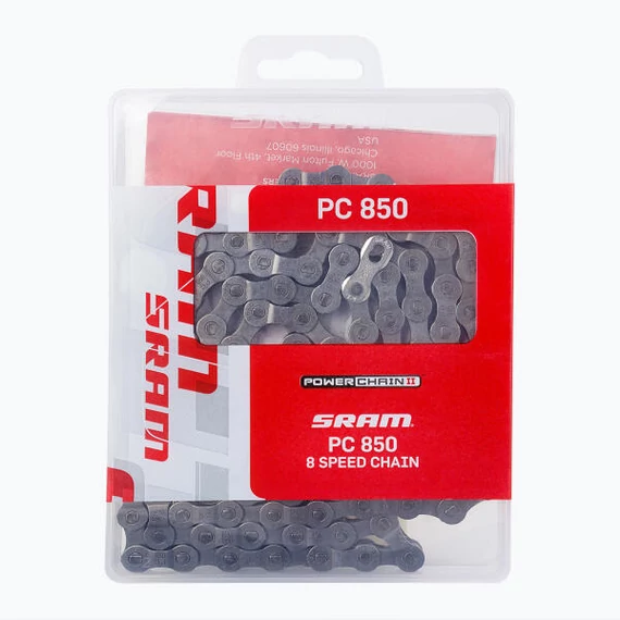 Sram PC-850 6 / 7 / 8 sebességes PowerChain lánc 114 szemes erősített szegecsek patentszemmel kerékpáros