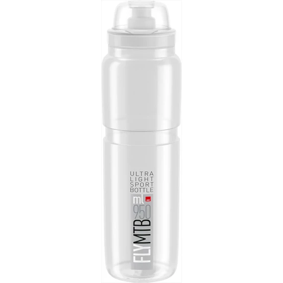 Elite kulacs fly mtb átlátszó/szürke/szürke logó 950ml 81g kerékpáros