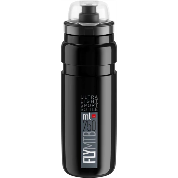 Elite kulacs fly mtb fekete/szürke/szürke logó 750ml 71g kerékpáros