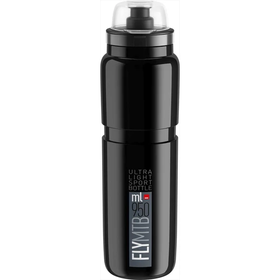 Elite kulacs fly mtb fekete/szürke/szürke logó 950ml 81g kerékpáros