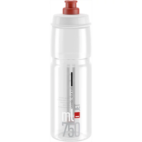 Elite kulacs jet átlátszó/piros logó 750ml 88g kerékpáros
