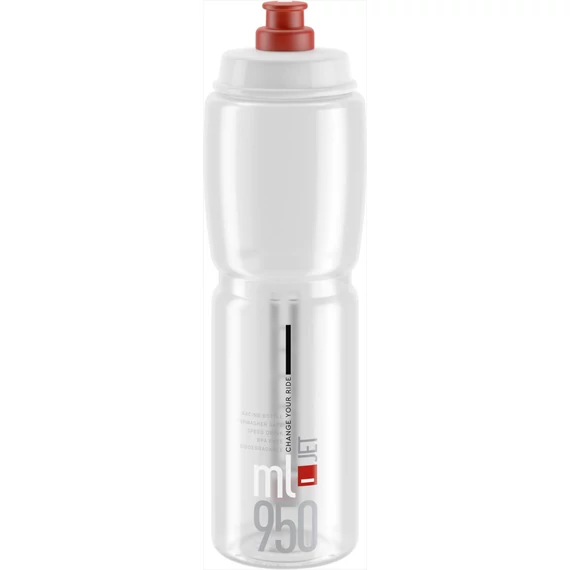 Elite kulacs jet átlátszó/piros logó 950ml 99g kerékpáros