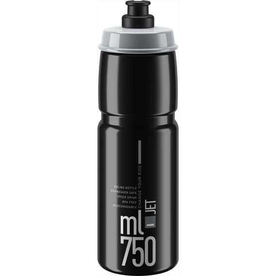 Elite kulacs jet fekete/szürke logó 750ml 88g kerékpáros