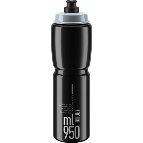 Elite kulacs jet fekete/szürke logó 950ml 99g kerékpáros