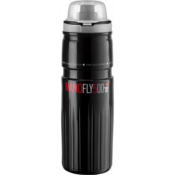 Elite kulacs nanofly plus thermo fekete 4 órás 500ml 110g kerékpáros