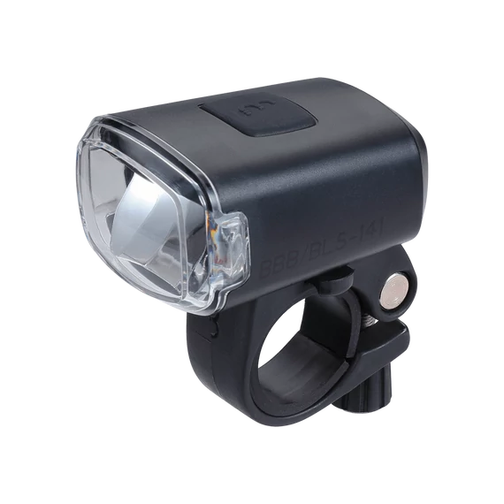 BBB Cycling kerékpáros első lámpa BLS-141 Stud, 130 lumen, 3mód, micro USB tölthető 800 mAh akku, bilincses felfogatással