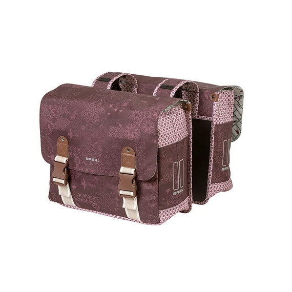 Basil dupla táska Boheme Double Bag, Universal Bridge System, piros kerékpáros