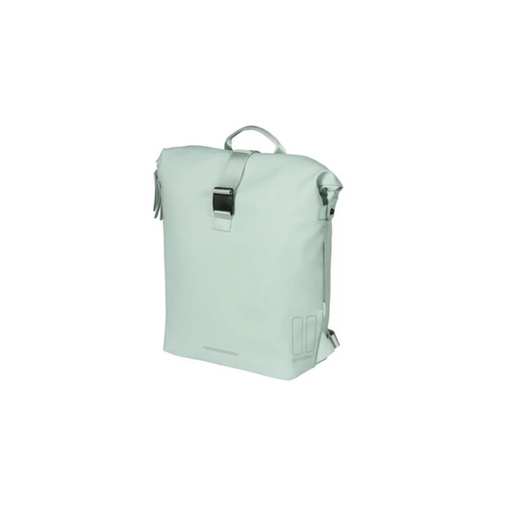 Basil egyoldalas táska és hátizsák SoHo Backpack Nordlicht, világítással, Hook ON, pasztell zöld kerékpáros