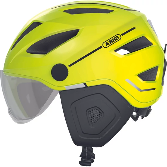 ABUS kerékpáros városi sisak Pedelec 2.0 ACE, In-Mold, beépített átlátszó szemüveggel, signal yellow, M (52-57 cm)