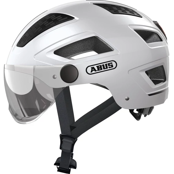 ABUS kerékpáros városi sisak Hyban 2.0 ACE, ABS, beépített átlátszó szemüveggel, polar white, L (56-61 cm)