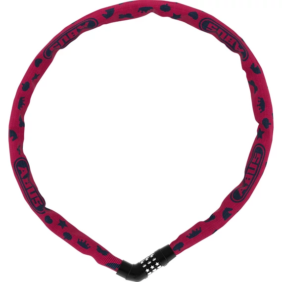 ABUS láncos lakat jelkóddal Steel-O-Chain Symbols 4804C/75, pink kerékpáros