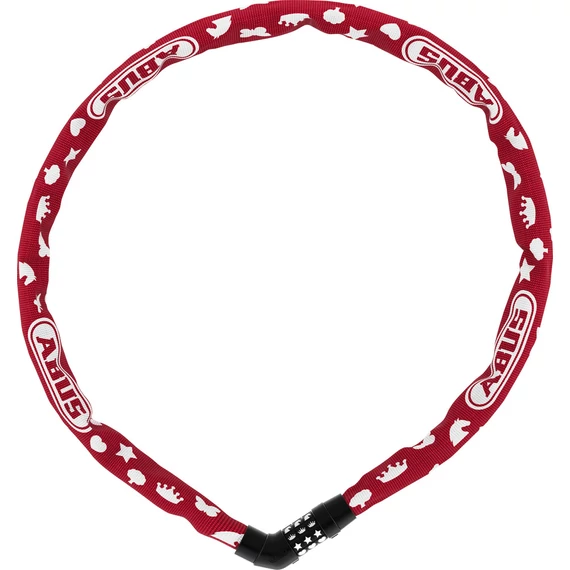 ABUS láncos lakat jelkóddal Steel-O-Chain Symbols 4804C/75, piros kerékpáros