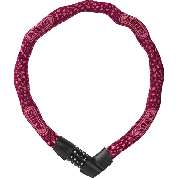 ABUS láncos lakat számzárral Tresor 1385/75, cherry heart (6mm) kerékpáros