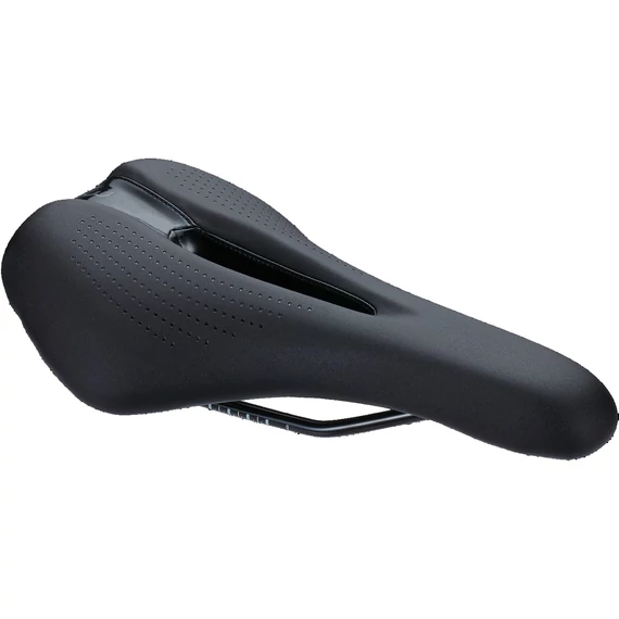 BBB Cycling kerékpáros nyereg BSD-135 SportComfort 2.0 unisex szintetikus bőr bevonat anatómiai nyílással 145mm széles 265mm hosszú fekete
