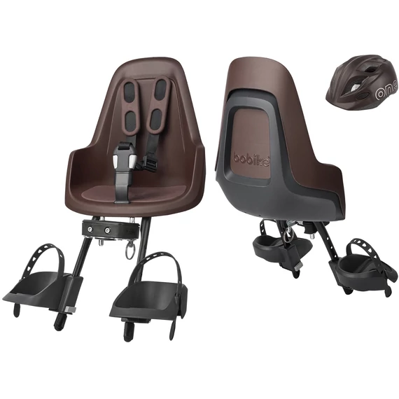 Bobike első gyerekülés ONE mini + in-mold gyereksisak szettben, kávé barna XS kerékpáros