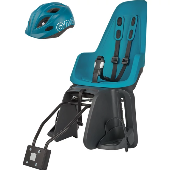Bobike hátsó gyerekülés ONE maxi + in-mold gyereksisak szettben, vázra és csomagtartóra szerelhető, bahama kék S kerékpáros