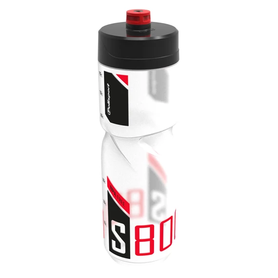 Polisport kulacs 800 ml S800 csavaros kupakkal, átlátszó/fekete/piros kerékpáros