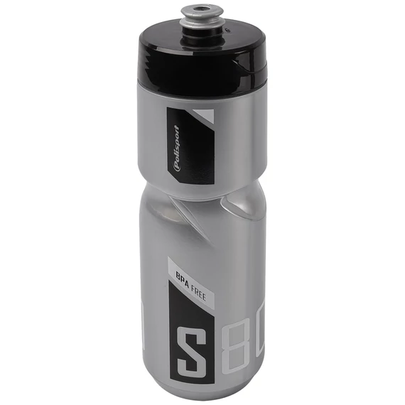 Polisport kulacs 800 ml S800 csavaros kupakkal, ezüst/fekete/fehér kerékpáros