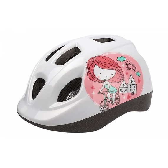 Polisport kerékpáros gyerek sisak Princess fehér/rózsaszín/mintás, XS (46-53 cm)