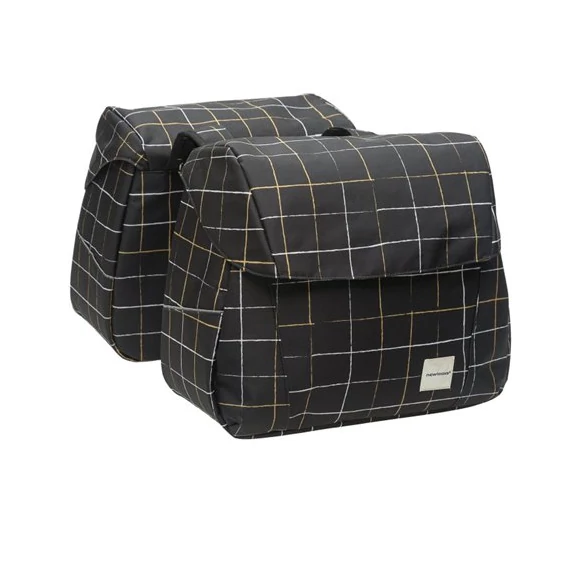 NewLooxs kerékpáros táska joli dupla check fekete 37l 38x30x18cm(2x)