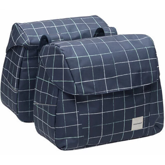 NewLooxs kerékpáros táska joli dupla check kék 37l 38x30x18cm(2x)