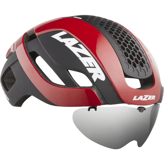 Lazer fejvédő bullet 2.0 lens/led piros m kerékpáros