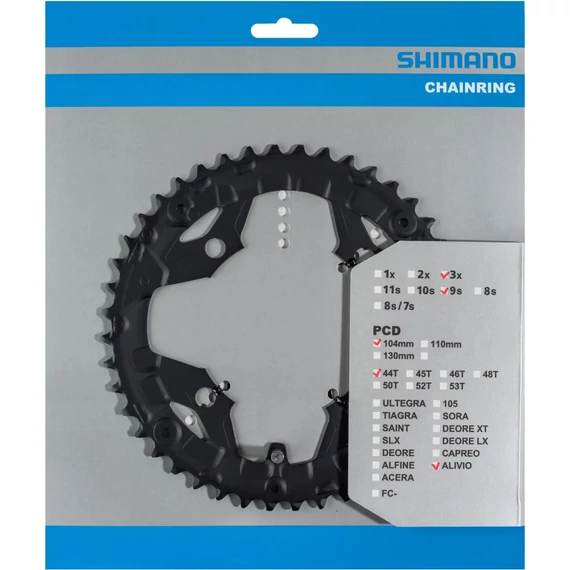 Shimano fc-t4060 chainring 44t for 44-32-22t fekete kerékpáros