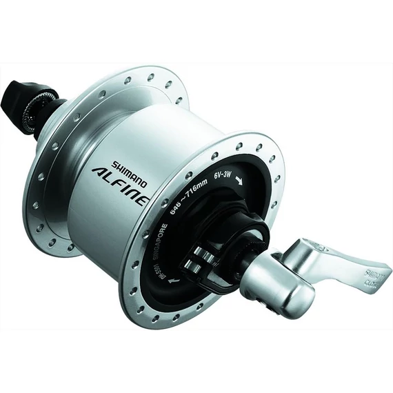 Shimano első agy dinamós alfine 36l qr ezüst tárcsafék center lock 3.0w smdh10 kerékpáros
