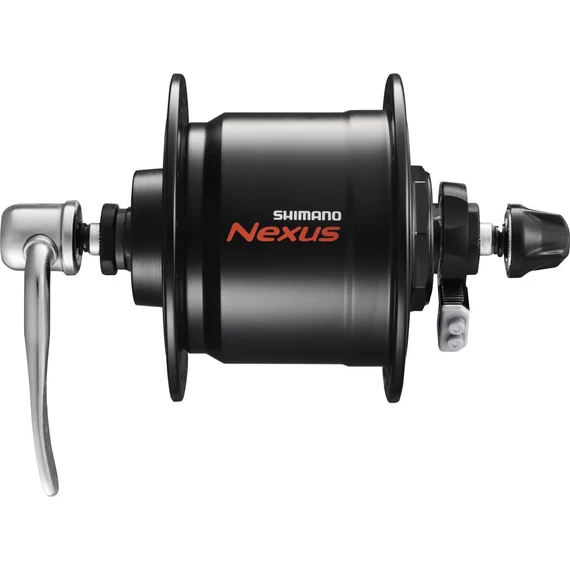 Shimano első agy dinamós nexus 36l qr fekete abroncsfék 3.0w smdh10 kerékpáros