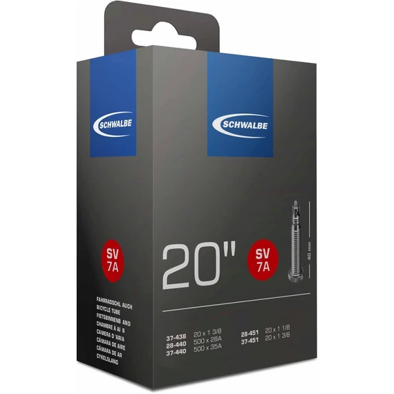 Schwalbe belső 20 sv7a 20x1.1/8 1.3/8 20x110-140 40mm 105g  kerékpáros