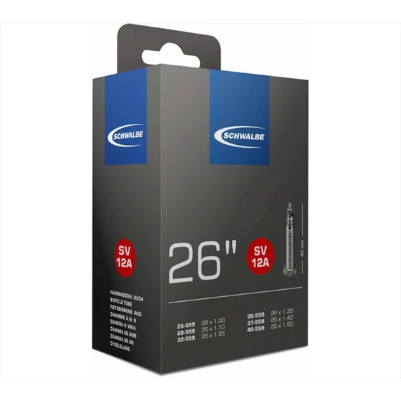 Schwalbe belső 26 sv12a 26x100-150 40mm 120g  kerékpáros