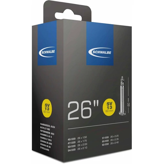Schwalbe belső 26 sv13 26x150-240 60mm 190g  kerékpáros