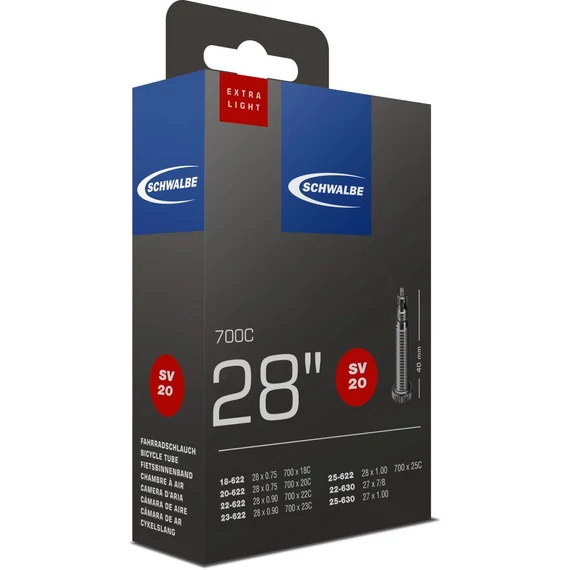 Schwalbe belső 622 sv20 622/630-18/25 extra light 40mm 65g  kerékpáros