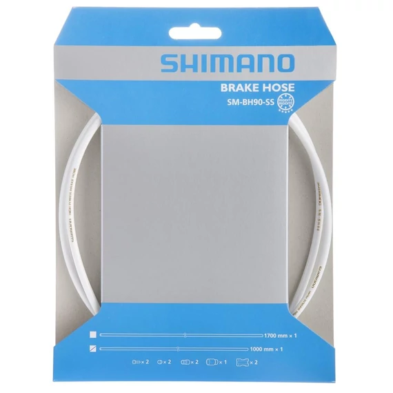 Shimano fékhez olajvezeték 100cm smbh90-ss szemből-szembe fehér cső kerékpáros