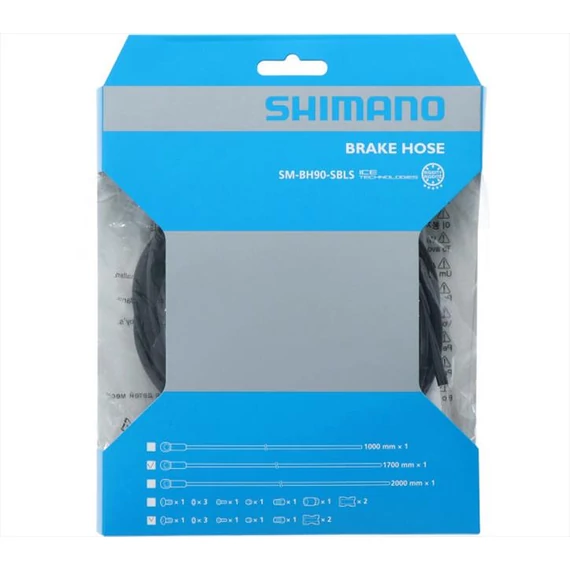 Shimano fékhez olajvezeték 170cm smbh90-sbls m820 saint szemből-oldalra ezüst fitting kerékpáros