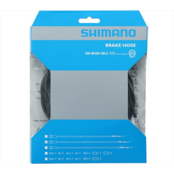 Shimano fékhez olajvezeték 170cm smbh90-sbls m820 saint szemből-oldalra ezüst fitting kerékpáros